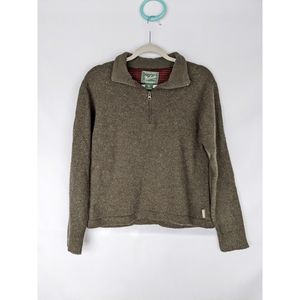 Woolrich 1/4 zip army green sweater